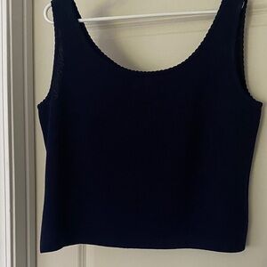 St. John Classic Navy Blue Sleeveless Knit  Top size Large